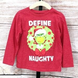 Old Navy Red and Green Grinch Graphic Holiday Shirt Size 3T